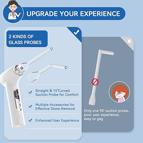 Miniatura 5 de Removedor electrónico de piedras amígdalas mejorado, kit de eliminación de piedras de amígdalas 10 en 1, aspiradora de piedras amígdalas con luz
