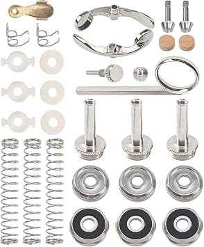 Trumpet Repair Kit - Finger Buttons, Valve Cap, Screw, Drain Valve Key, Piston Spring