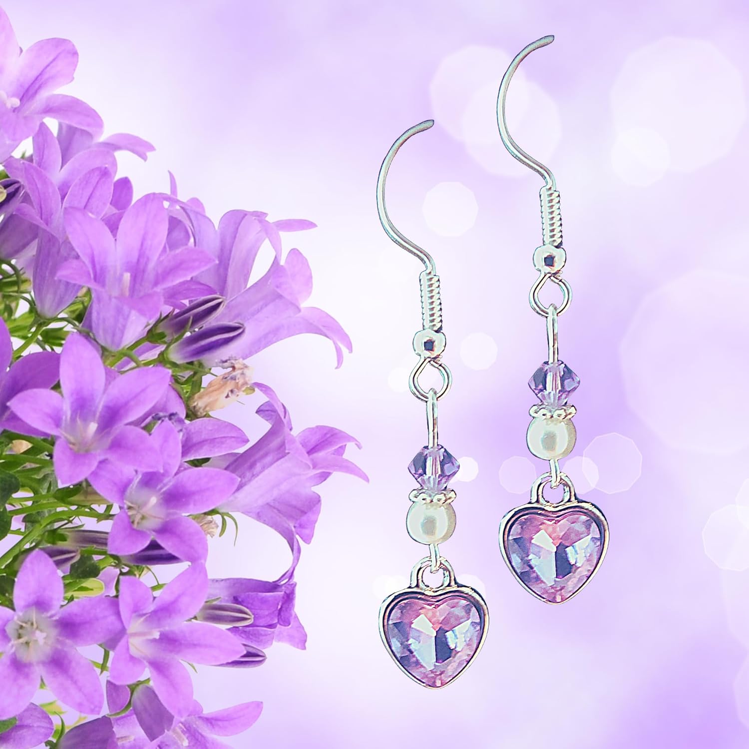 Beautiful Crystal Heart Earrings - MANY COLORS - Valentine's Day Mother's Day Birthday Anniversary Christmas Gift Earrings - Handmade Dangles - Image 2