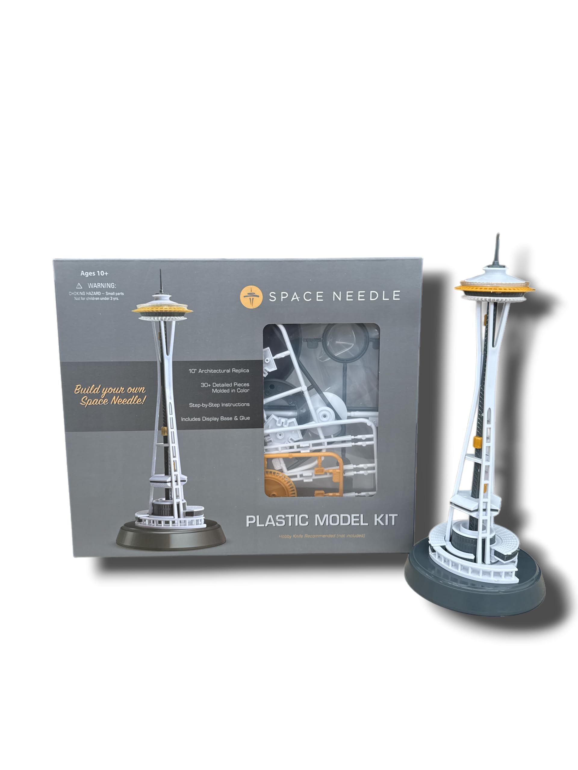 Space Needle 10-inch Architectural Model Kit, 30+ Detailed Pieces, Display Base Included