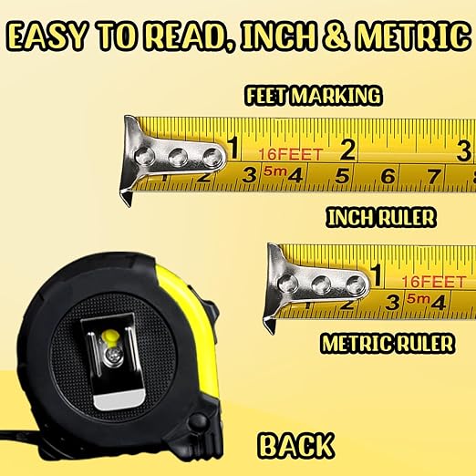 Cinta métrica 16FT con cintas en cm y pulgadas miniatura 3