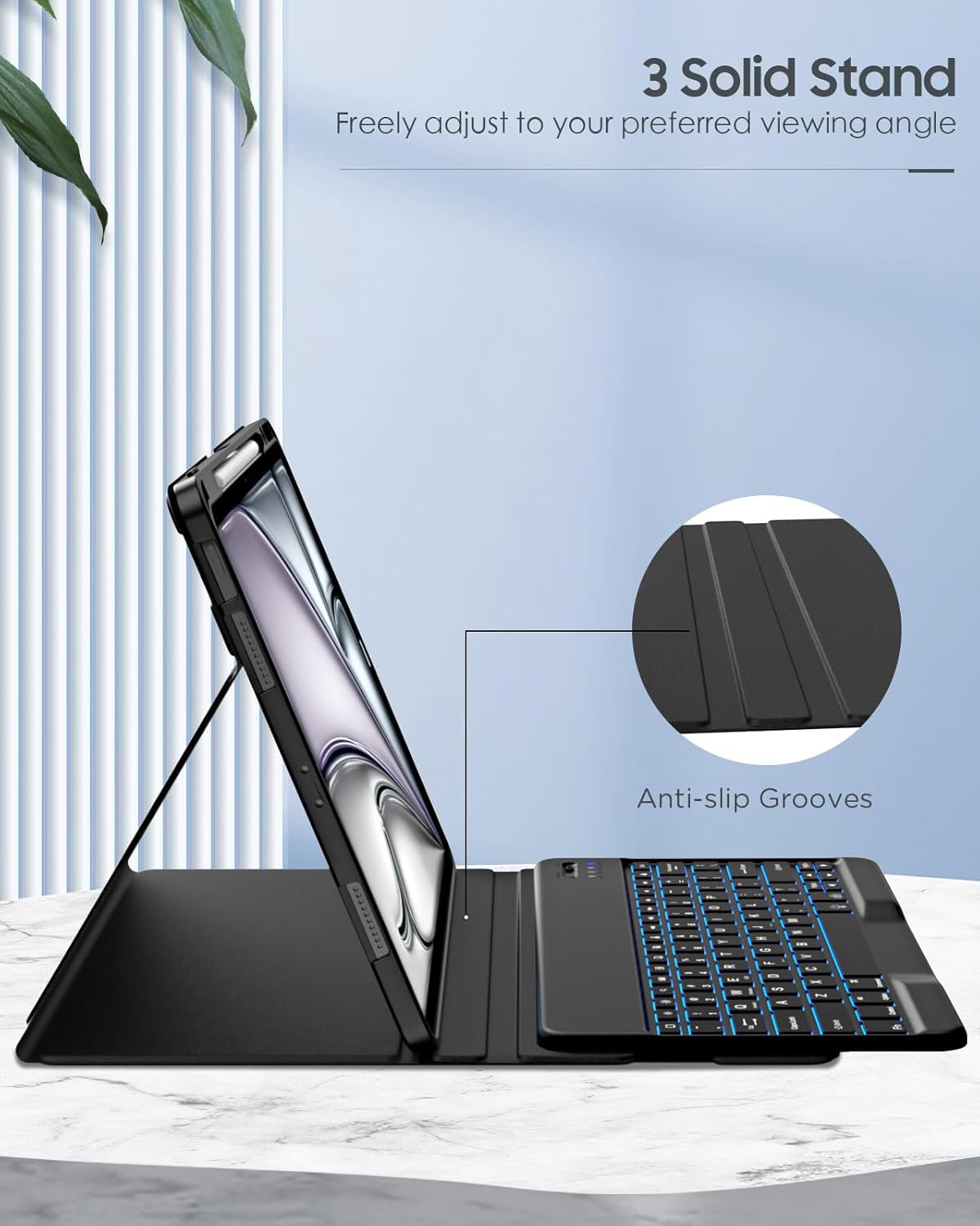 Magnetic detachable keyboard being lifted from the case