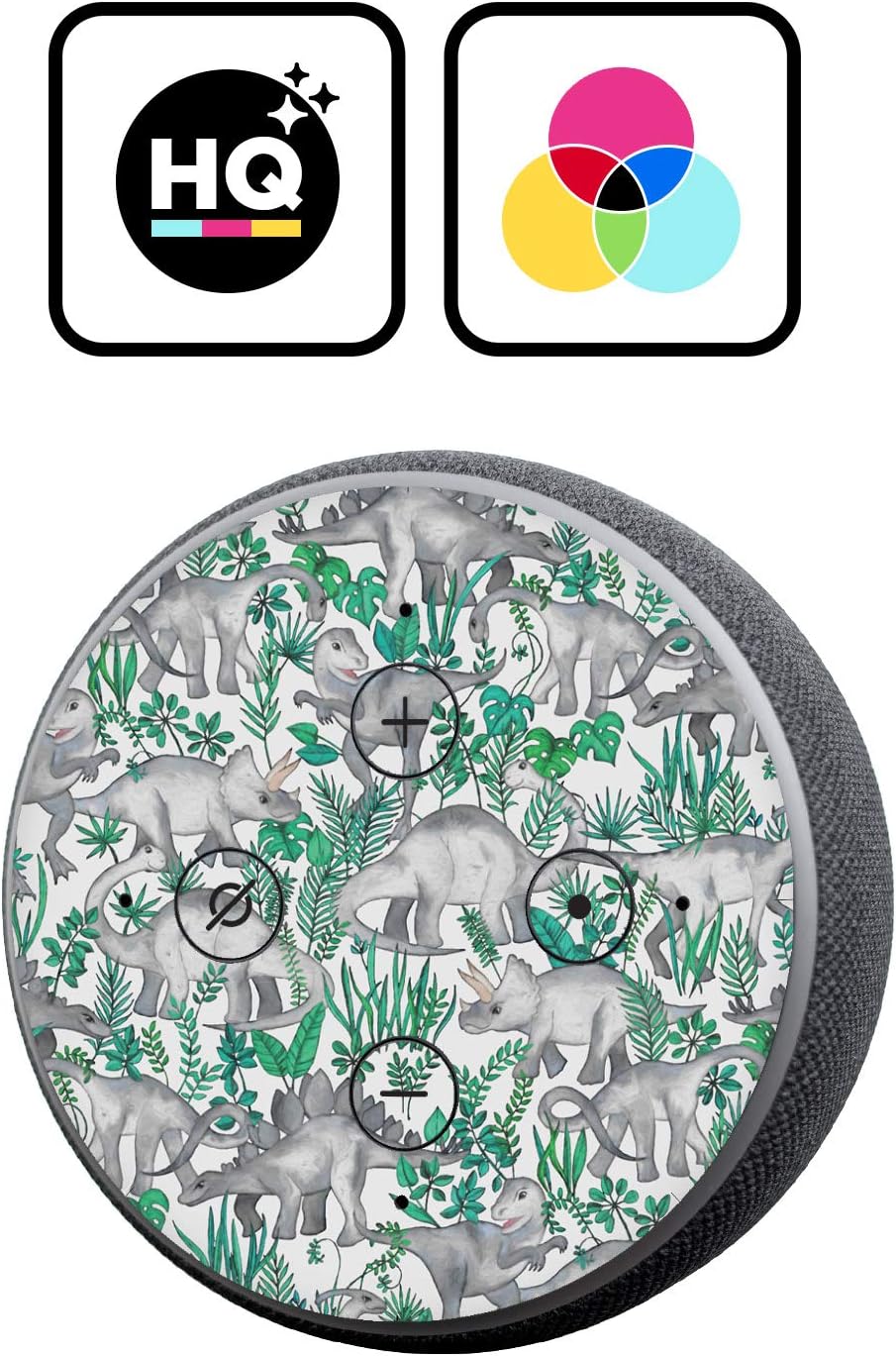 Head Case Designs Officially Licensed Micklyn Le Feuvre Jungle Dinos Assorted Vinyl Sticker Skin Decal Cover Compatible with Amazon Echo Dot (3rd Gen) - Skin only Echo Dot (3rd Gen) is NOT Included