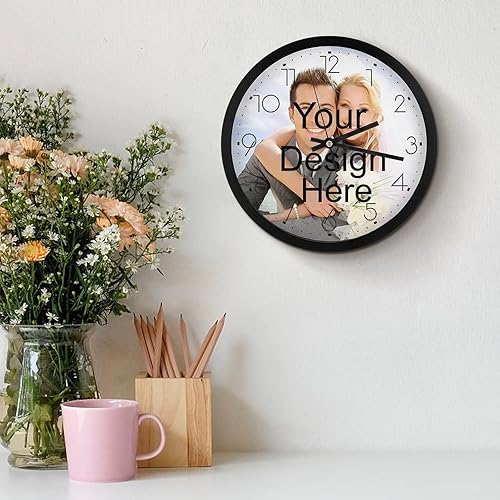 Miniatura 7 de Reloj de pared personalizado, reloj de pared personalizado con fotoimagen, texto, reloj sin tictac, reloj de pared digital personalizado, regalo