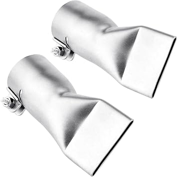 Hot Air Welding Nozzles 40mm Mouth Width 2Pcs/Set, Stainless Steel Wide Flat Welding Tip Nozzle Replacement for Hot Air Plastic Welder Heat Gun