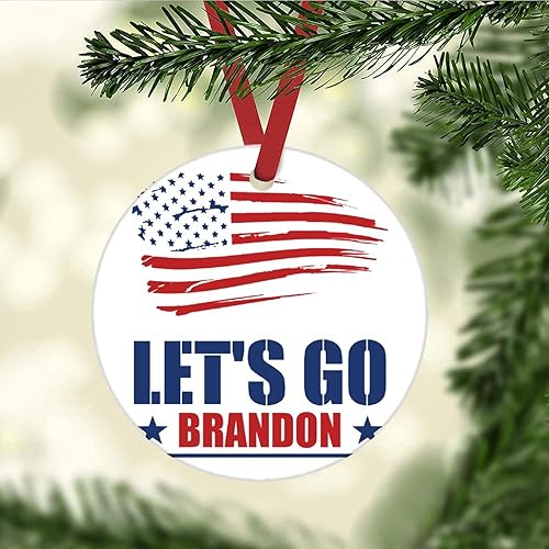 Let's Go Brandon Adorno  Divertido adorno de Navidad de Joe Biden 2021  Decoración de árbol de Navidad  Decoración de árbol de fiesta en interiores,