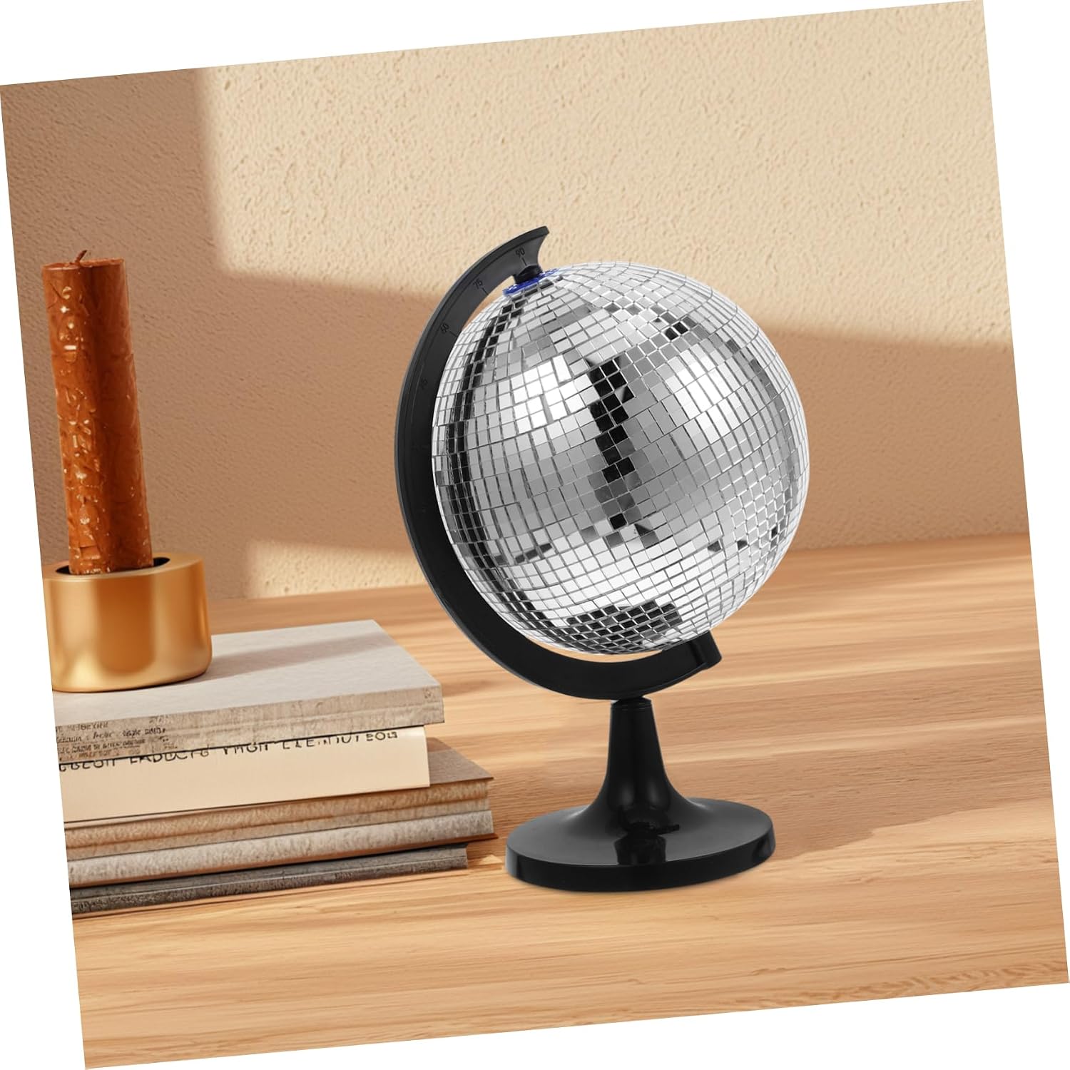 ORFOFE Globe Ornaments Disco Balls Decor Silver Ball for Office Home Event Decor Rotating Desk Toy