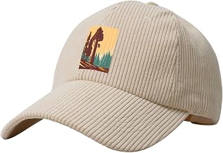 Largest Giant Redwood in Grant Grove Kings Canyon National Park California Baseball Cap for Men Women Adjustable Corduroy Dad Hat Golf Hat Beige