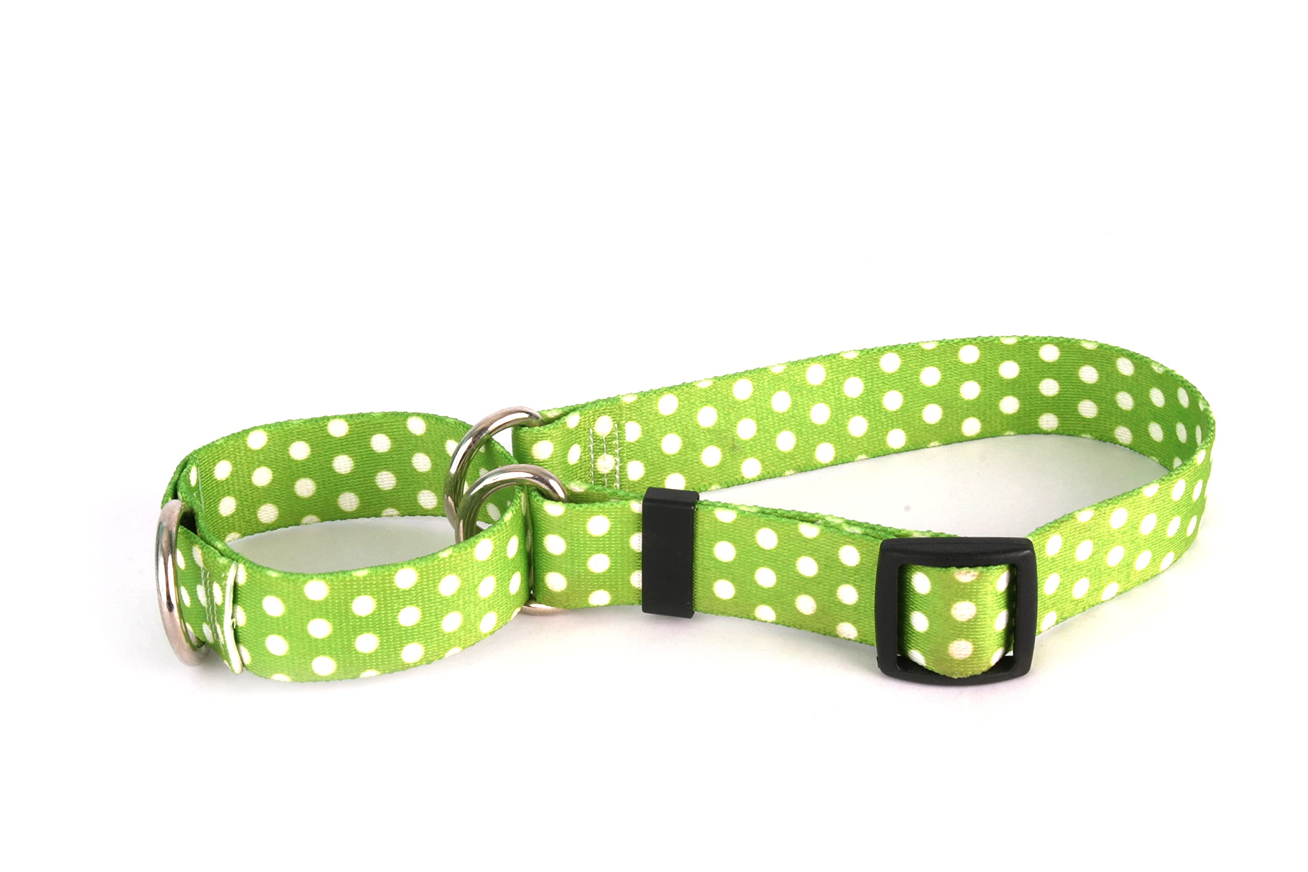 Yellow Dog Design Standard Easy-Snap Collar, New Green Polka Dot, Medium 14" - 20"