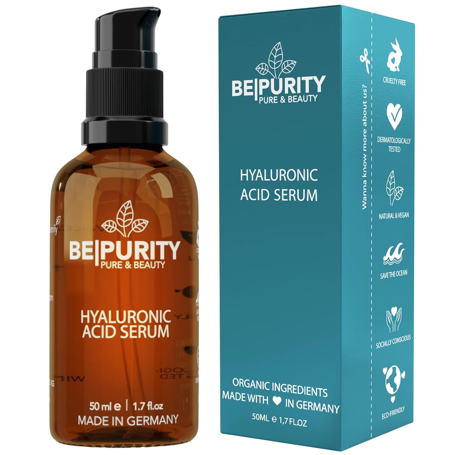 UNCORRUPTED® Hyaluron Serum Hochdosiert BIO - 30ml - 5-fach Hyaluron Serum Gesicht Auf Aloe Vera
