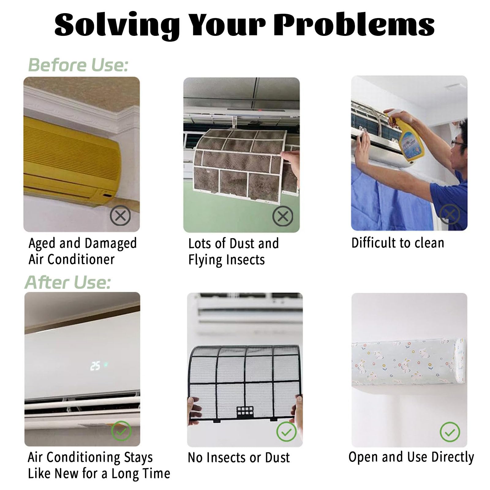 Funda para Aire Acondicionado Interior, Funda para Aire Acondicionado Pared Elástico Antipolvo para Pared Montaje Unidades Split Interior AC Cubiertas (Isla Azul,1P(77-82cm))