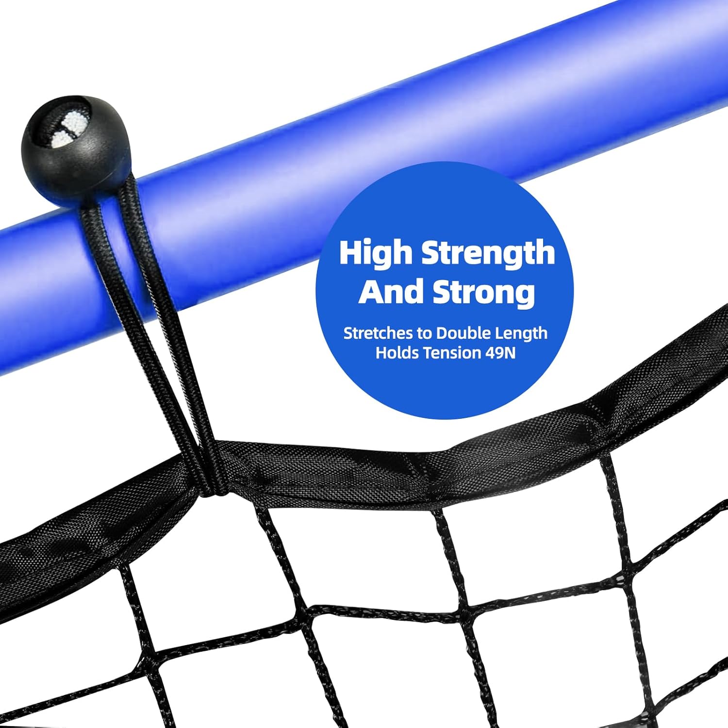 Volleyball Rebounder Net 7x4FT, Steel Frame 5-Level Adjustable Angle Bounce Back Net for Volleyball, Heavy-Duty PE Net with Ground Stakes for Solo Training, Blue