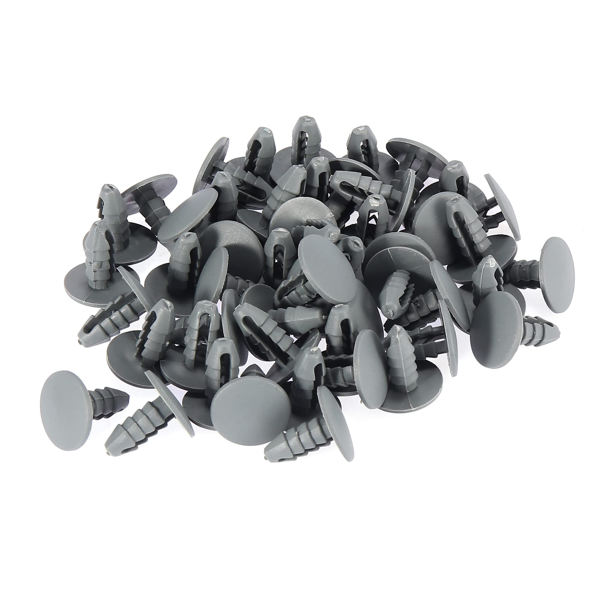 50 Rivets Plastiques Gris 8 Mm - Agrafes De Fixation Pour Pare-chocs, Portes Et Garnitures Auto