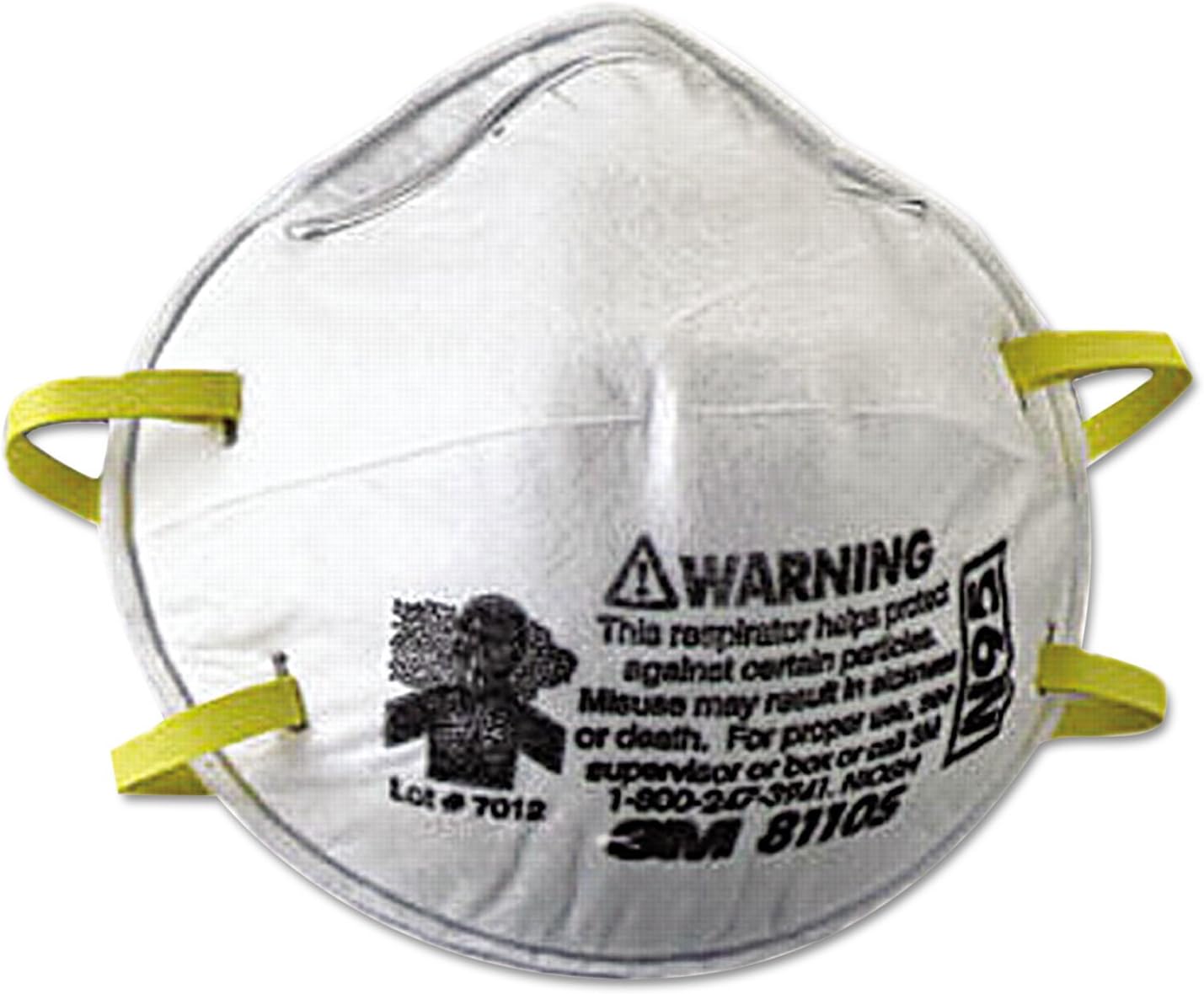 3M Particulate Disposable Respirator 8110S, N95, NIOSH Approved, Pack of 20