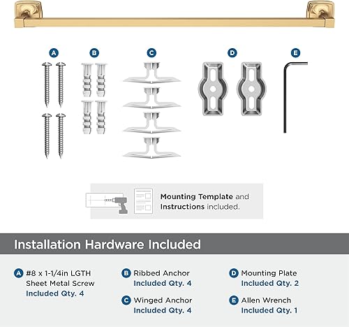 Vista 200 de Amerock Toallero negro mate – 7-9/16 pulgadas (7.559 in) de longitud – Soporte para toallas de baño y cocina Mate negro