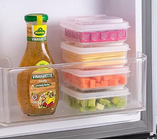 Miniatura 6 de Paquete de 2 recipientes de plástico para almacenamiento de queso en rodajas con tapas herméticas que mantienen el queso fresco y delicioso