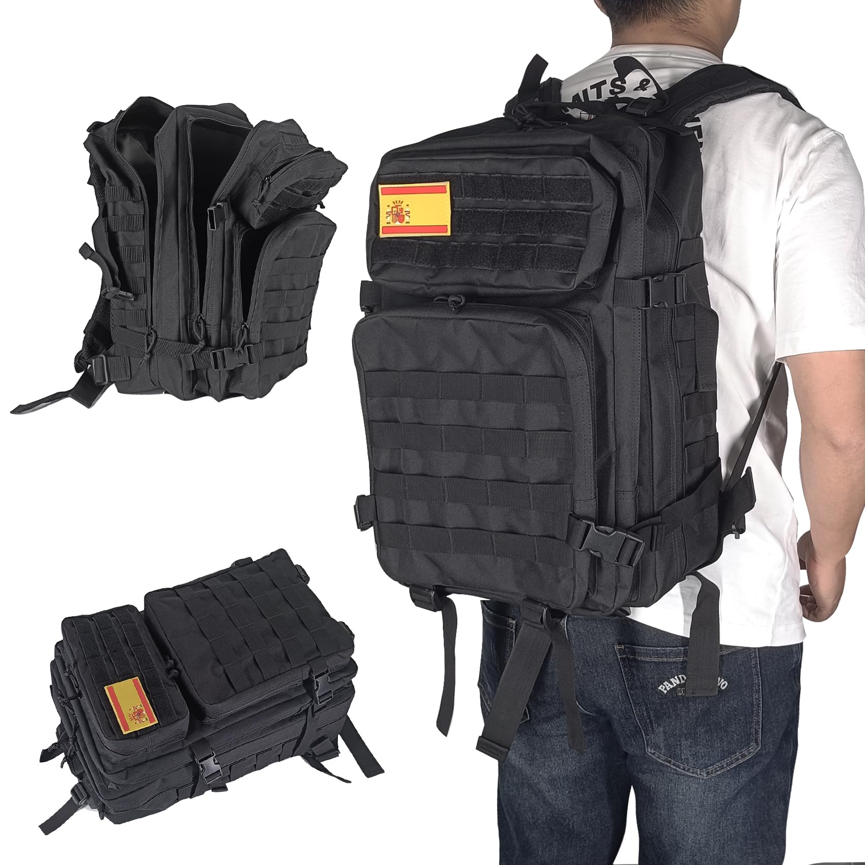 Oreunik Mochila Militar 45L Impermeable Táctica Mochila Molle Mochilas Gran Paquete de Asalto para Senderismo al aire libre, Camping, Pesca,Viaje etc.