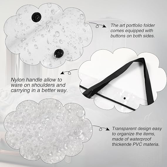 Windyun 2 Pack Bulletin Board Storage Bag 48 X 36, Poster Holder, Black