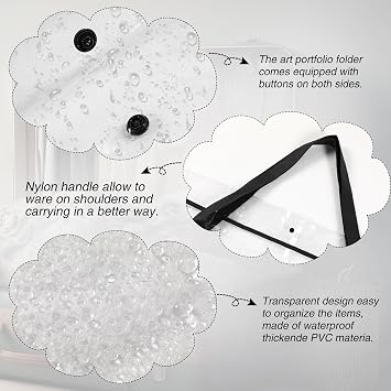 Windyun 2 Pack Bulletin Board Storage Bag 48 X 36, Poster Holder, Black