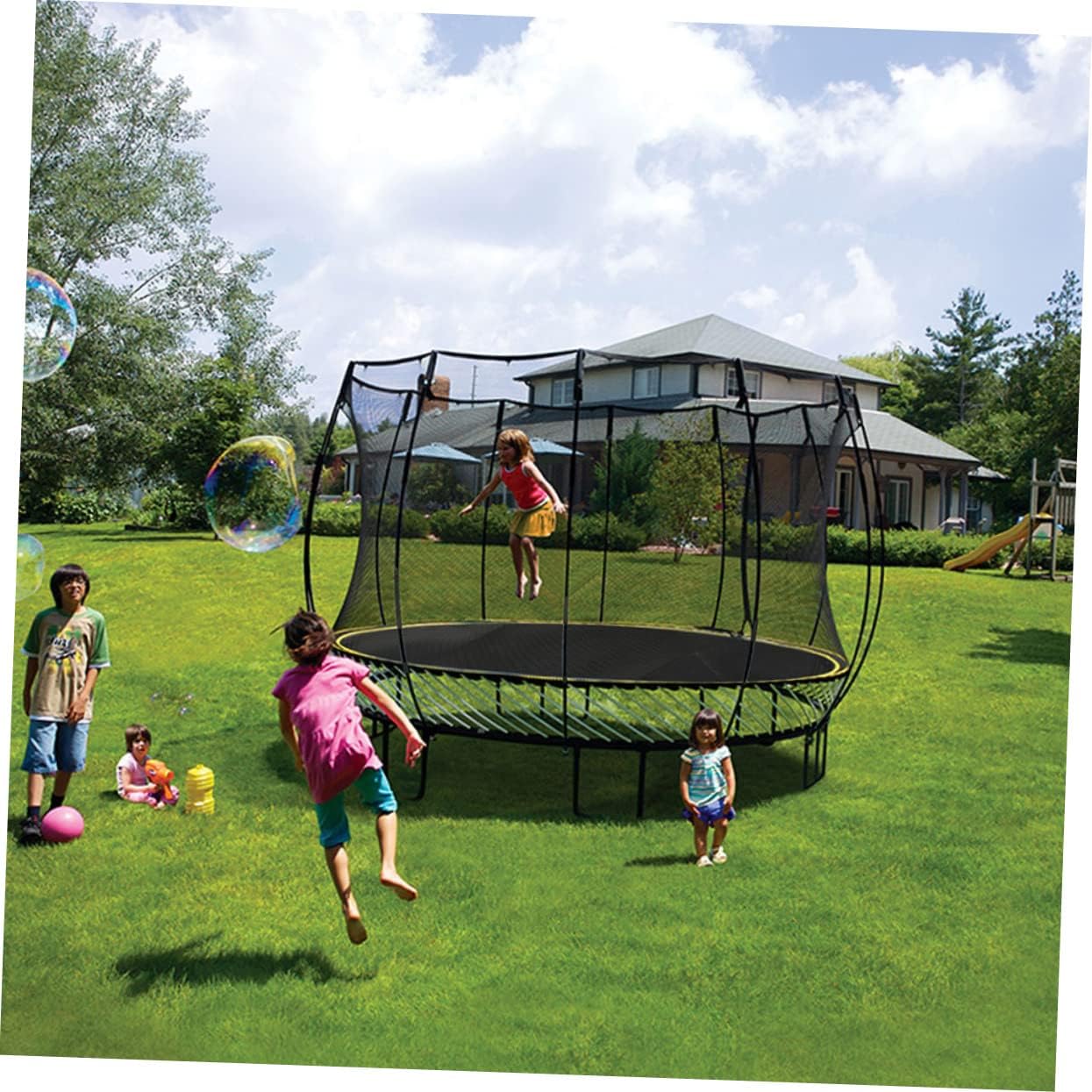 1pc Replacement Jumping Mat for Round Trampoline Black Trampoline Mat Hooks Easy to Install Suitable for Outdoor Fun