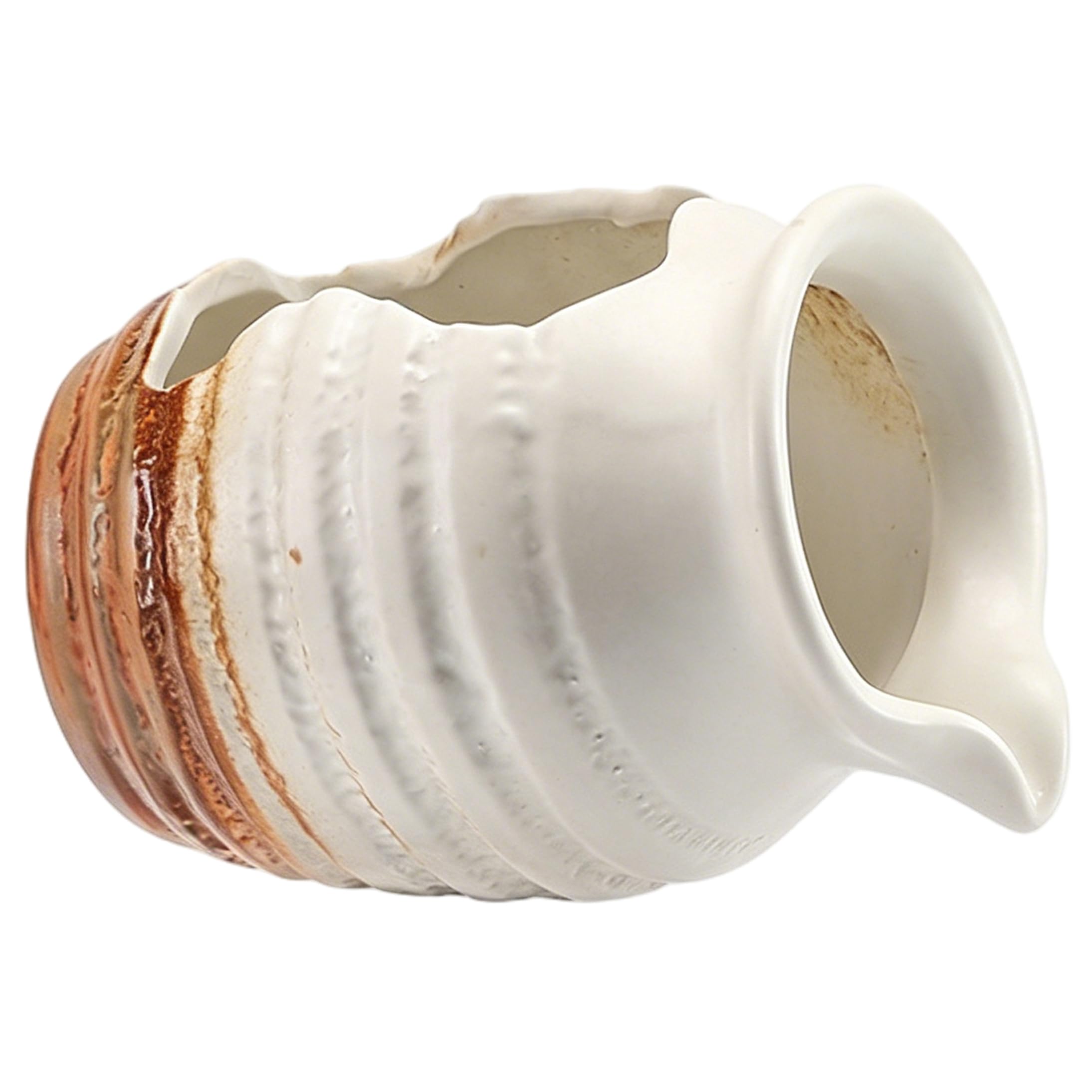 Faroby Fountain Spitter, Mini Fountain Pond Spitter With Decorative Waterfall, Ceramic Outdoor Indoor Water Feature, White, 4.88x3.86x3.54 Inches, Mini