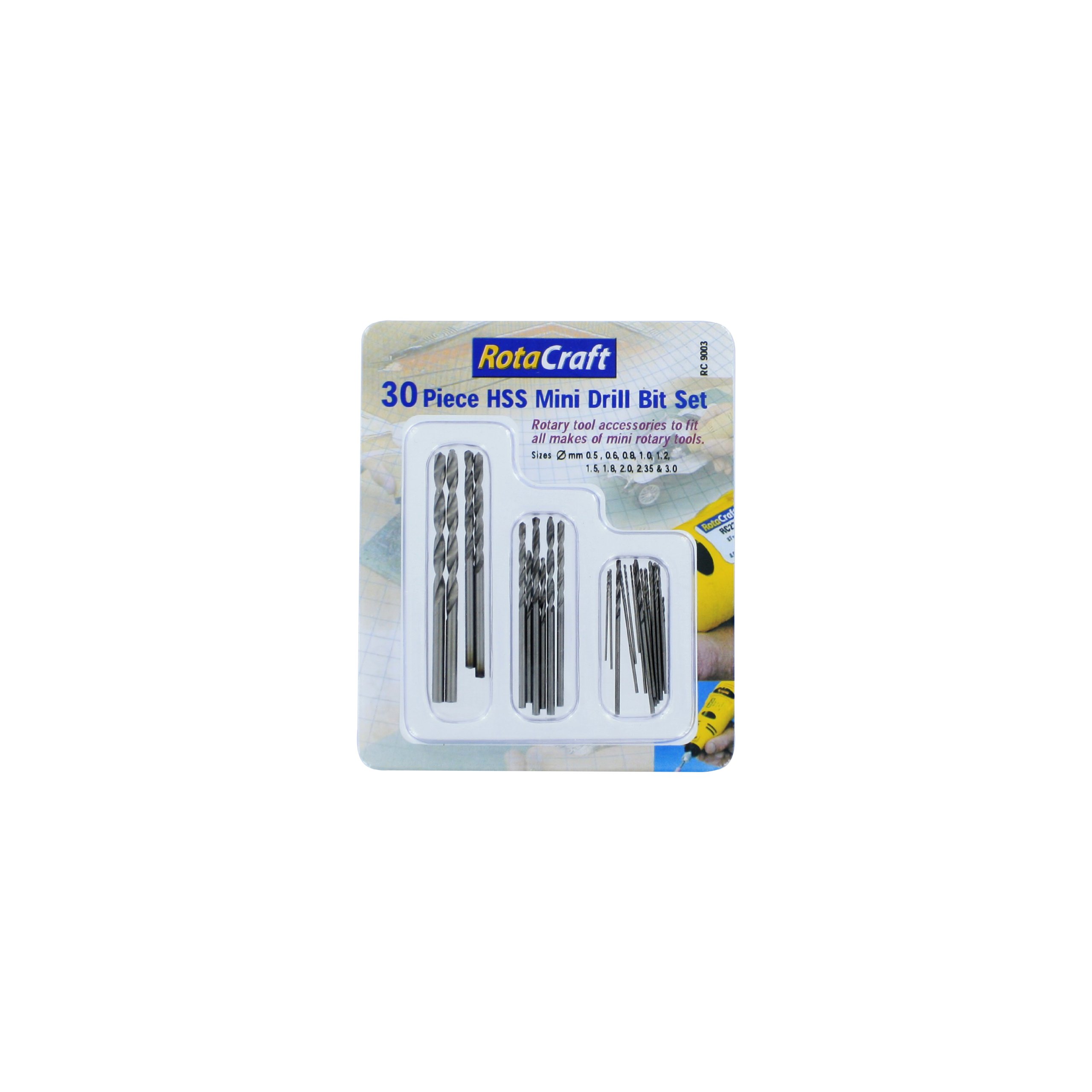 Best Price SquareDRILL BITS, HSS MINI 30 PIECE RC9003 By ROTACRAFT