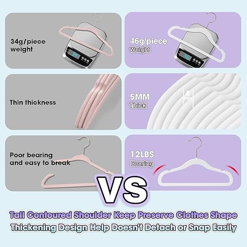 Miniatura 2 de Perchas para niños, 14 pulgadas, paquete de 50 unidades, color blanco, plástico, ideal para uso diario, perchas para bebés, perchas duraderas para