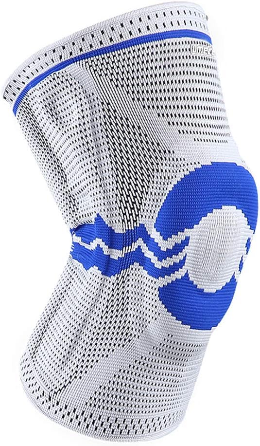 Knee Brace Support - Knee Compression Sleeve for Men & Women, Silicon Gel Pad, 3D Knittning Fabric, Spring Support,Relieve Knee Pain, Protect Joint (S)