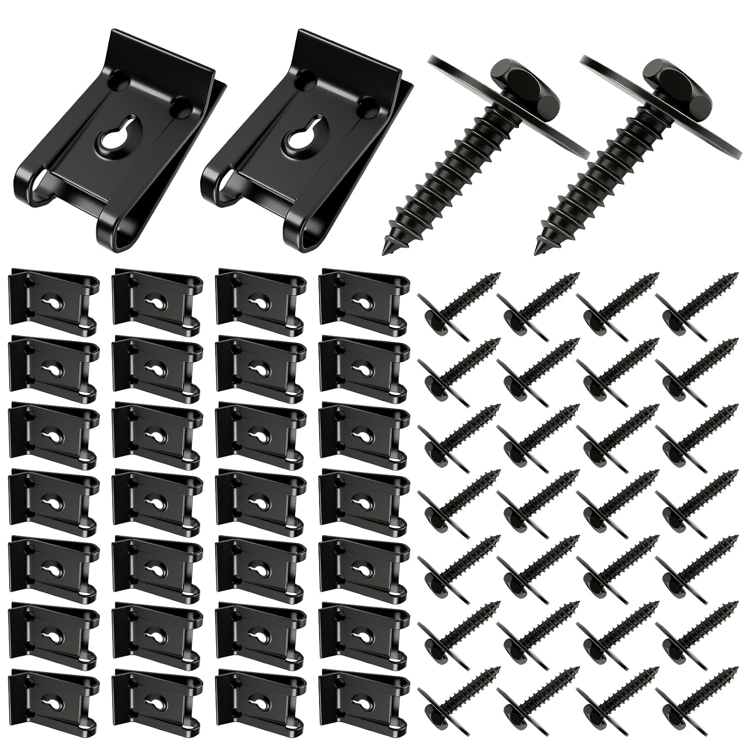 60Pcs M4.2 U-Nut Clips Fender Liner Clips Kit, Multipurpose Body Panel Fastener Clips for Cars Bumper Engine Splash