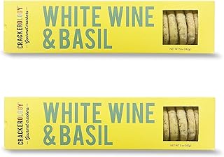 Crackerology White Wine & Basil Gourmet Crackers & Cookies - Perfect for Charcuterie Boards & Party Platters, For Hosting Special Events & Get Togethers, 20-24 Count, 2 Pack