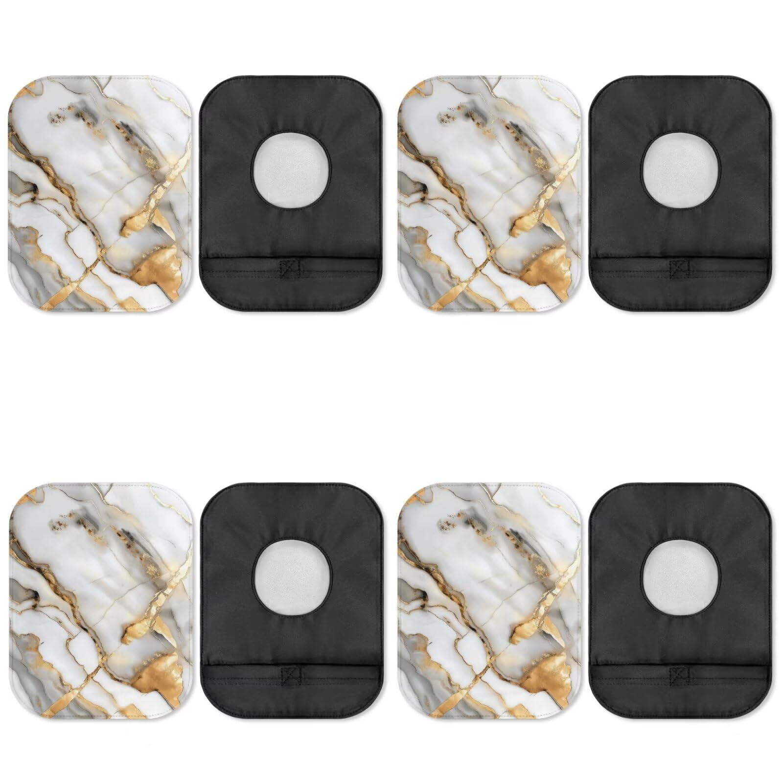 Uorisanigo Stretchy Bag Cover 4 Pack Ostomy Bag Pouch Covers White Gold Marble Urostomy Supplies Stretchy Bag Cover for Women Senior Colostomy Bags Covers with Opening Protector