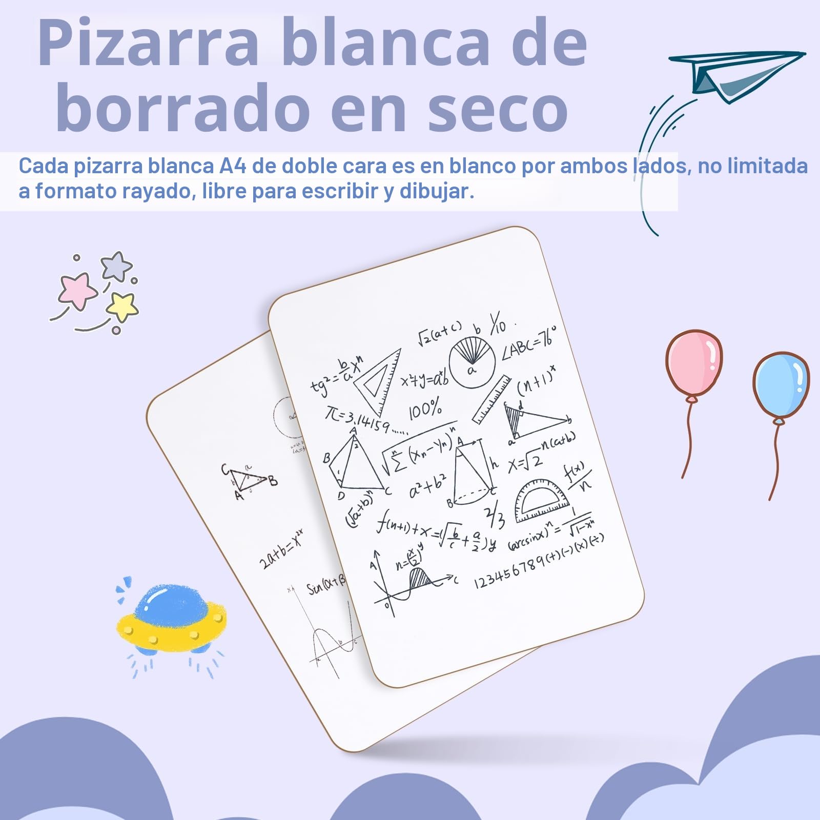 CRESZZLE Pack de 2 pizarras blancas de rotulador, Set de pizarra blanca pequeña, Pizarra Blanca Miniatura de Doble Cara de 8,2x11,8 Pulgadas con 2 Rotuladores y 2 Borradores.