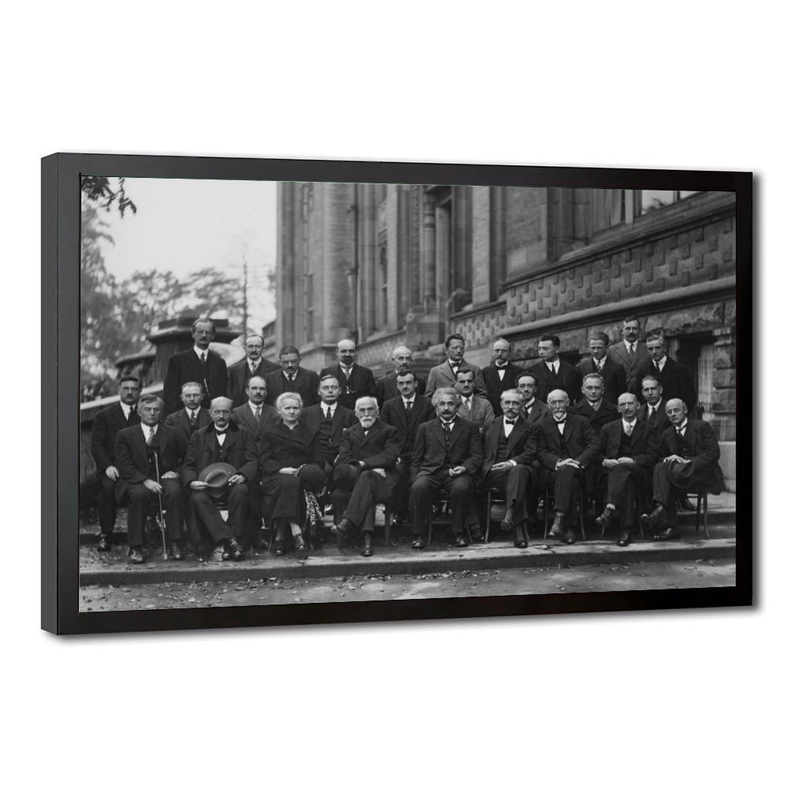 WCYB Fifth Solvay Conference 1927 Posters Prints Canvas Deco Paintings Wall Art Hangable Frame 24" L X 36" W