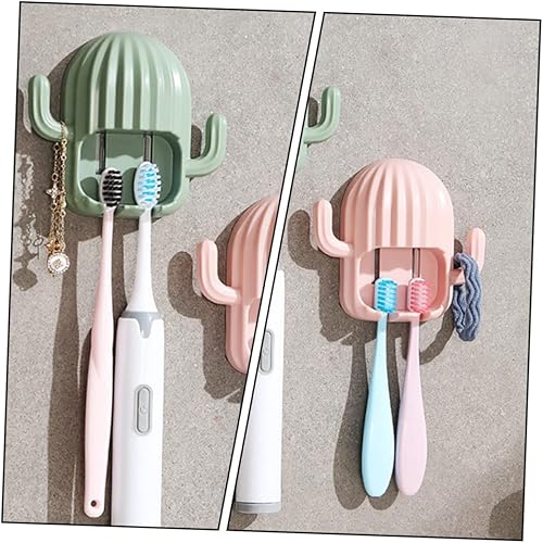 Miniatura 6 de DOITOOL Soporte para cepillos de dientes para colgar en la pared, juego de 4 piezas, sin taladro, soporte para cepillos de dientes para baño, ahorro