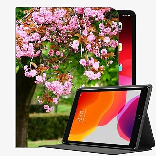 YENDOSTEEN Funda Compatible iPad Pro 12,9 Pulgadas (Modelo 2021 2020/2018),Primavera Parque árbol Rosa Flores Smart Cover Auto-Sueño/Estela