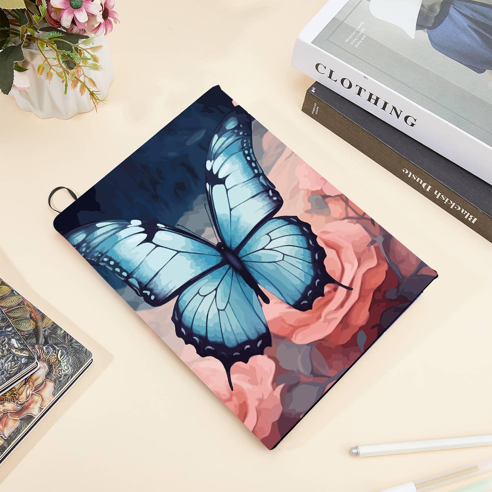 Craspire Couverture De Livre Extensible Fraise Fruits Fleur Rose