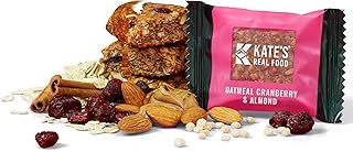 Kate’s Real Food Organic Energy Bars Oatmeal Cranberry & Almond (1.1 oz, Pack of 24), Non-GMO, All-Natural Ingredients, Gluten-Free and Soy-Free Healthy Snack with Natural Flavors