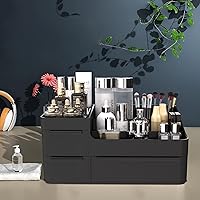 Vista 5 de Makeup Organizer for Vanity, Bathroom Countertop Storage Display Boxes Case,Stackable Cosmetic Holder for Jewelry Hair Accessories Beauty Skincare