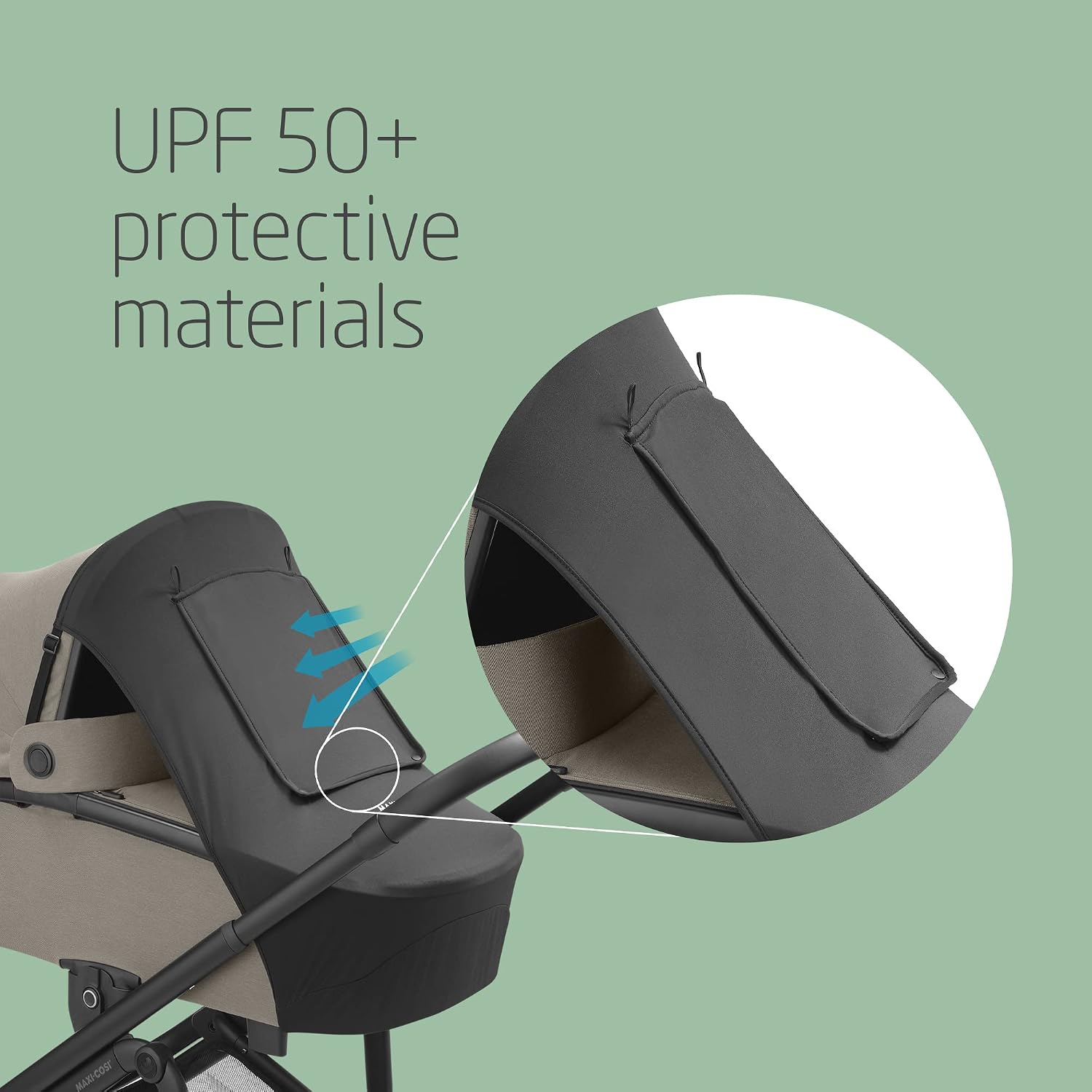 Maxi-Cosi Pram Sun Shade Cover, Compatible with Maxi-Cosi Carrycots, Pushchairs and Baby Car Seats, UPF 50+ Protection - Image 2