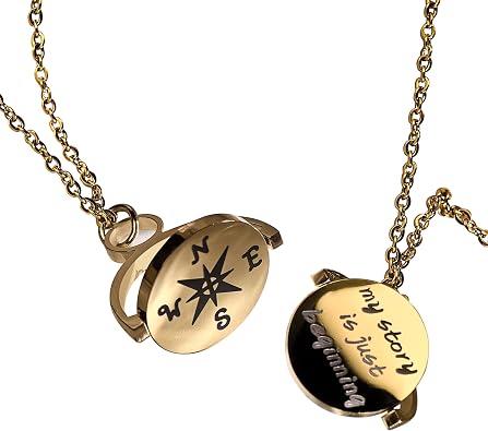 Graduation Accessories for Her 2025 - Compass Necklace for Women - Inspirational Graduation Decorations, College | High School Graduation Supplies for Best Friend | Daughter | Granddaughter