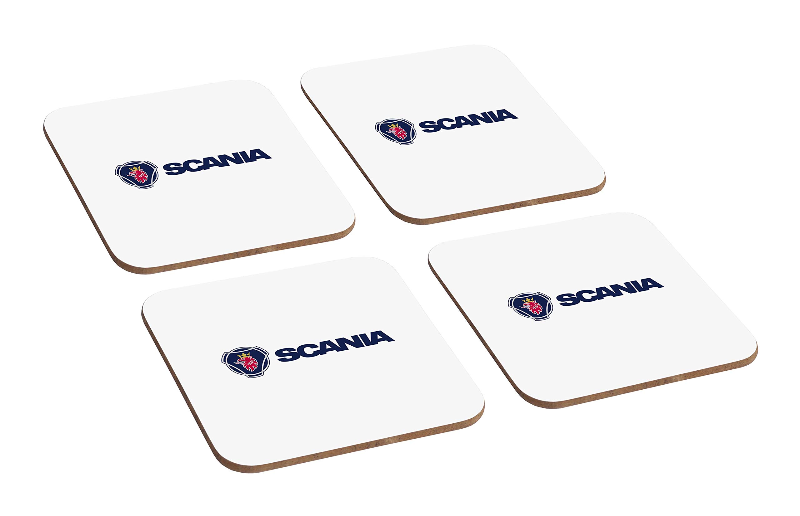 Mugmart Scania 4 Piece Wooden Coaster Set