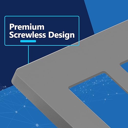 Miniatura 395 de LIDER - Cubierta decorativa de interruptor doble con acabado mate, placa de pared sin tornillos, tamaño mediano, 2 bandas, 4.88 x 4.92 pulgadas