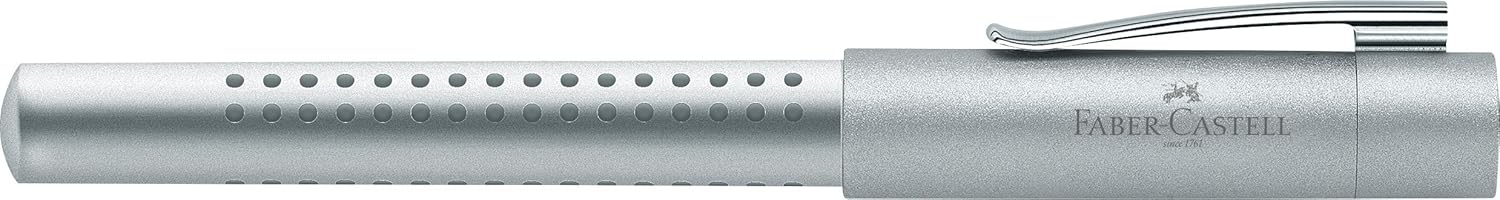 Faber Castell 140992 EF Fountain Pen, Extra Fine Point, Grip 2011, Silver, Dual Use Type, Genuine Import
