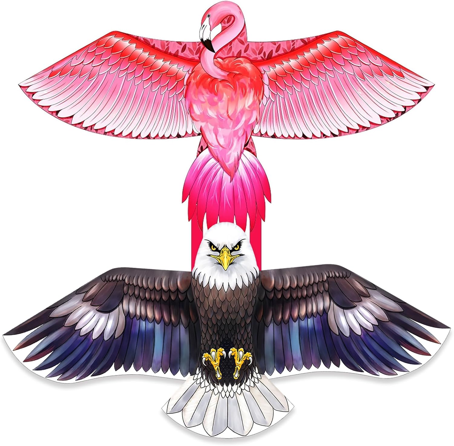 Mint's Colorful Life Pink Flamingo Kite & Bald Eagle Kite for Kids & Adults, Easy to Fly Single Line Kite for Beach