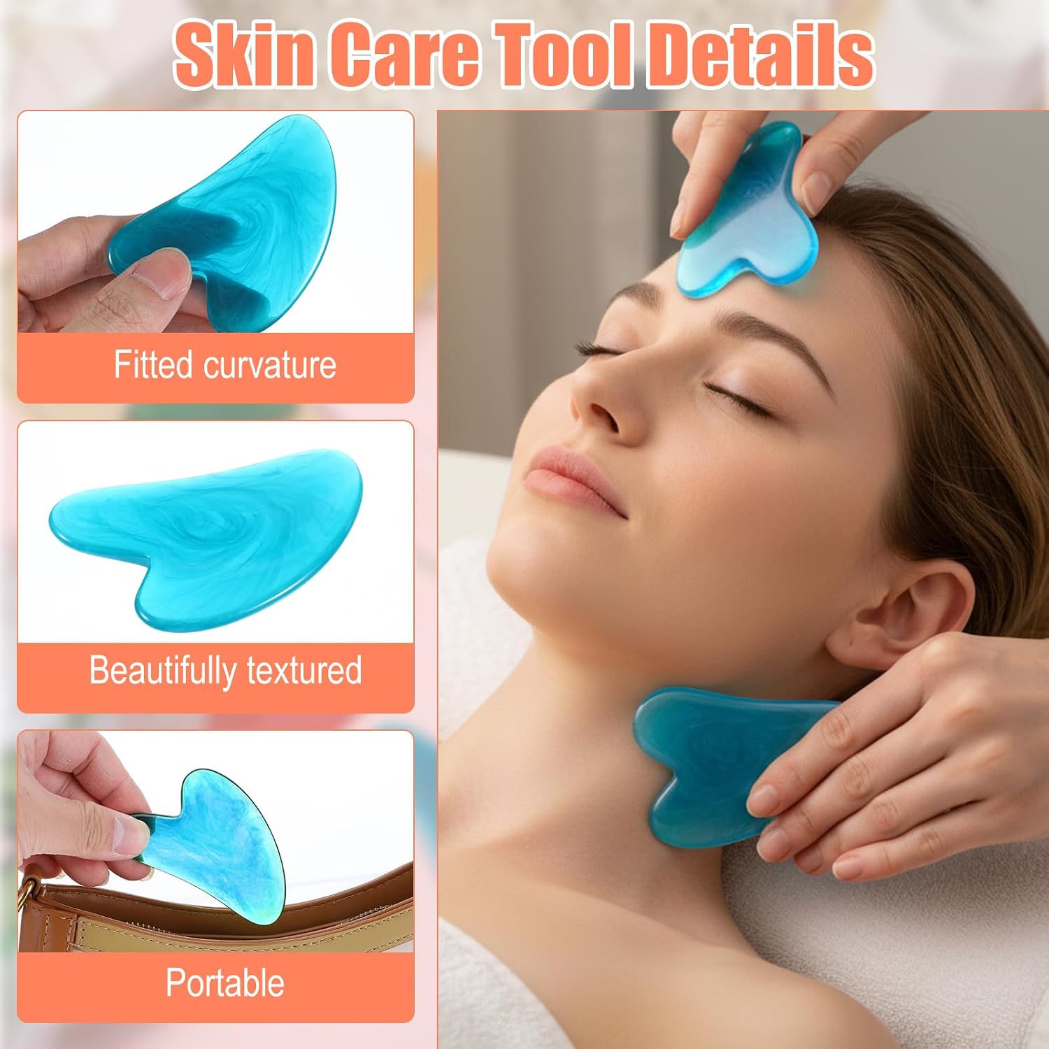 24 Pcs Gua Sha Facial Tool, Heart Shaped Resin Gua Sha Stone for Face Body Massage, Guasha Board for Skin Spa, 12 Colors, 3.19 x 2.17 Inches Each