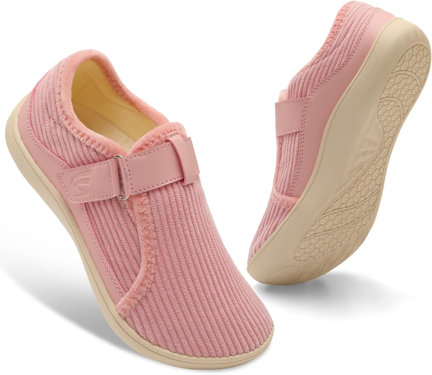 Spesoul Wide Womens Slippers Adjustable House Shoes Indoor Outdoor Barefoot Slippers Cozy Walking Shoe Swollen Edema Diabetic Shoes