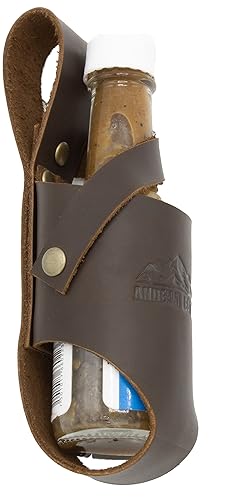 Miniatura 10 de Andean Leather Funda para salsa picante, soporte para cinturón de botella ideal para Tabasco, Sriracha y más (2 onzas, marrón)