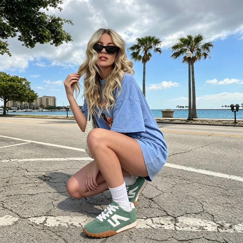 Image of Sneakers for Women Retro Fashion Trendy Sneakers with Foam Insole Casual Shoes for Walking Tennis Classic Non-Slip Comfort Shoes