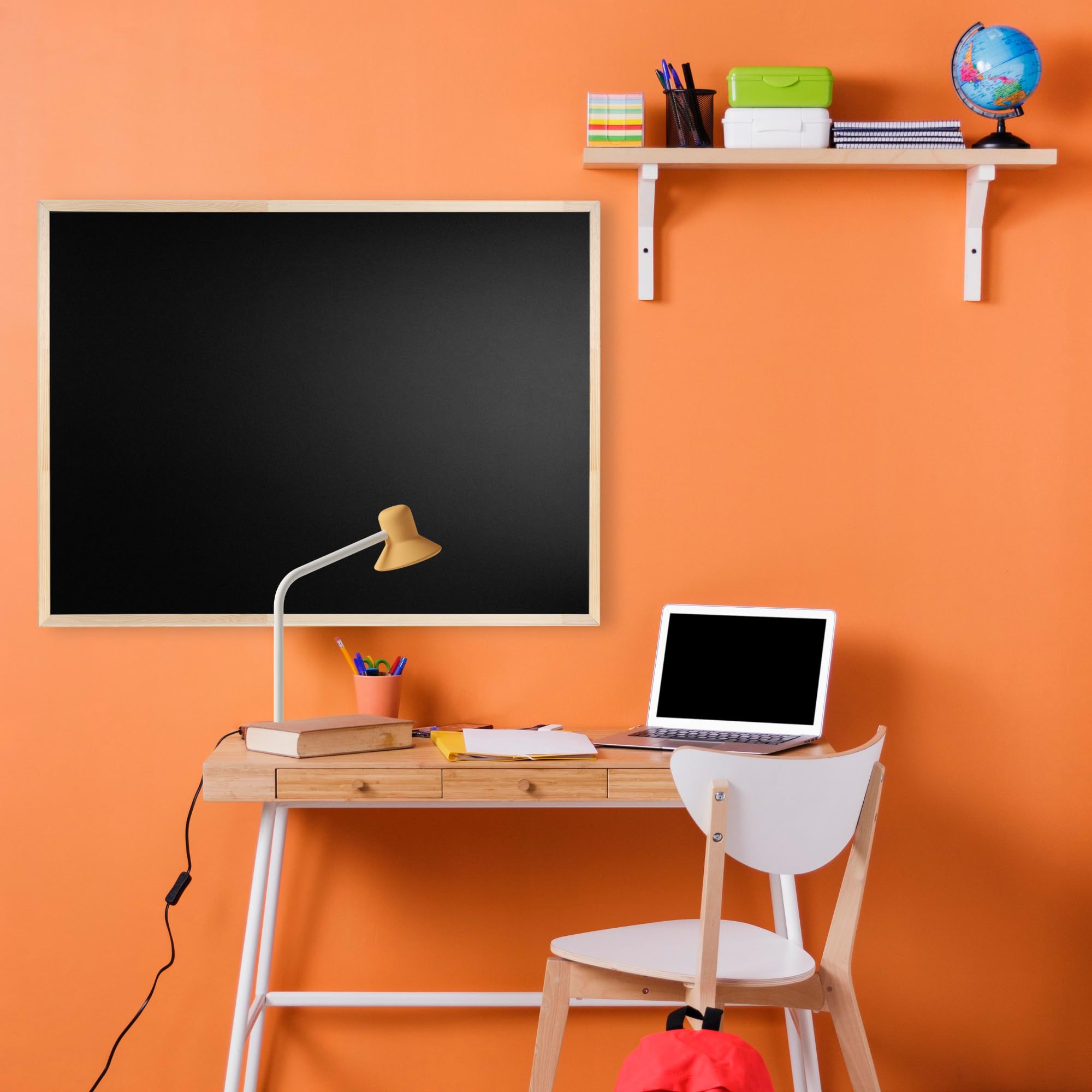 Creative Home 80 x 60 cm Kreidetafel Große Schwarz Blackboard | Tafel Hergestellt in der EU | Schiefertafel Wandtafel Kinder Pinnwand Memoboard Holzrahmen | Schreibtafel für Büro, Schule, Zuhause