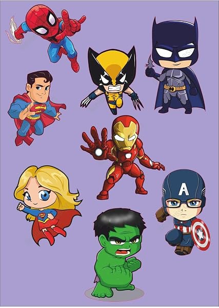 Süperkahraman Marvel Dc Spiderman Batman Ironman Sticker Seti